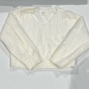 Shein girls white fur sweater. Size 150 (11-12 years) NWOT